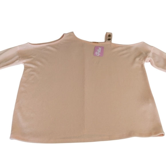 143 Story by Line Up Women's Peach Cold Shoulder Sweater Size Large NWT - Picture 7 of 9
